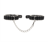 Love In Leather Woven Chain Link Wrist Cuffs - Default Title - Cuffs And Restraints